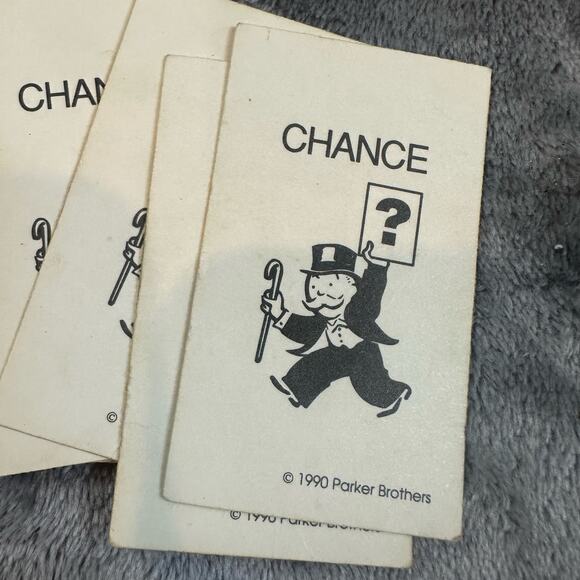 Monopoly Junior 1999 Hasbro 24 Chance Card Board Game Replacement Parts Cards - Picture 3 of 8